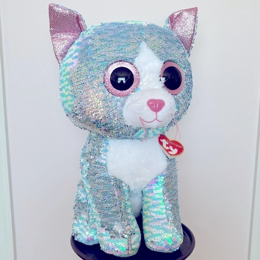 Brand New Ty Flippables Whimsy the Cat Sequins Large 16